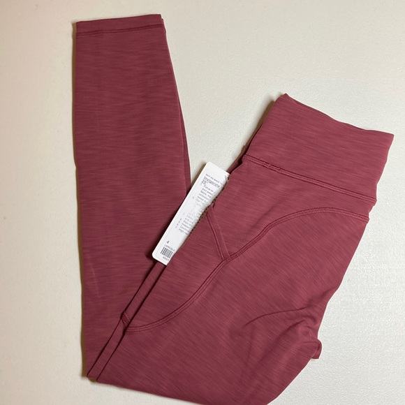 🎈Lululemon Invigorate tights 25” (7/8) Heathered Mulled Wine Red 4 - Picture 7 of 14